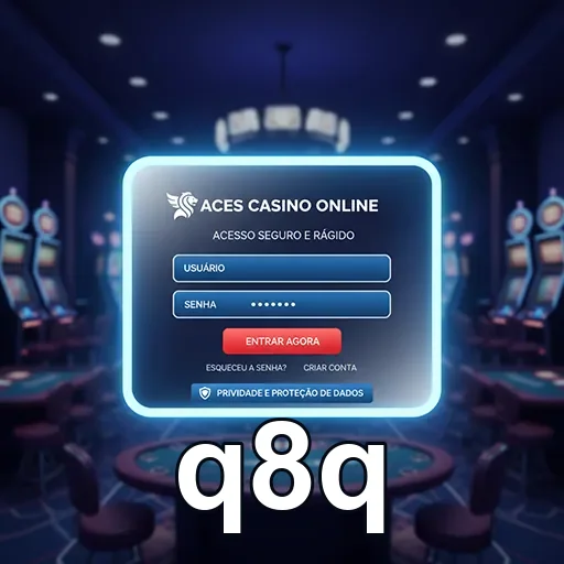 Tela de login do q8q com interface simples e intuitiva.