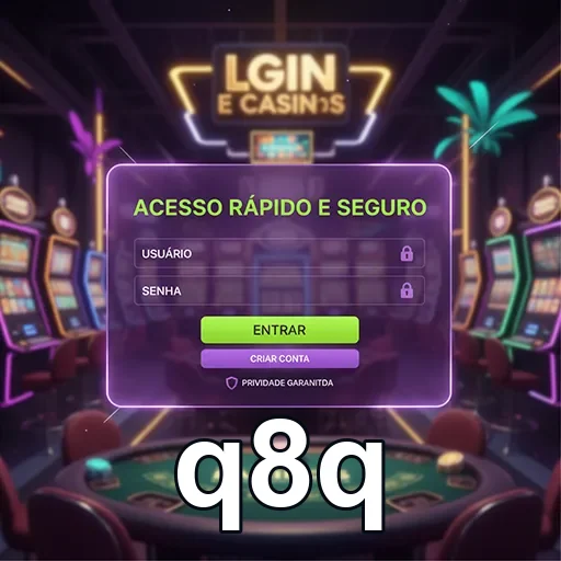 Tela de login do q8q com acesso rápido e seguro.