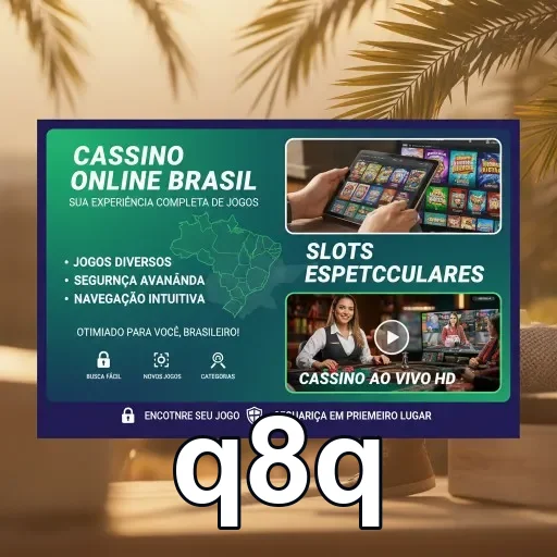 Interface do aplicativo cassino q8q com jogos para brasileiros.