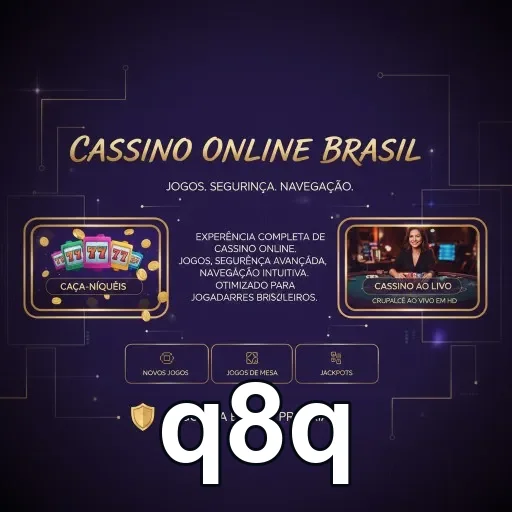 Interface visual de caça-níqueis e cassino ao vivo na q8q.