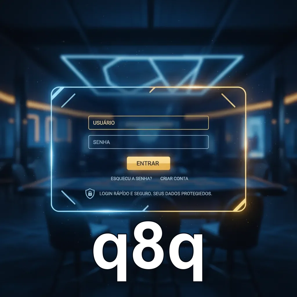 Tela de login da plataforma q8q com campo de usuário e senha.