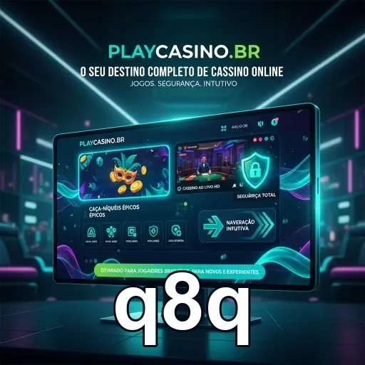 Tela do site q8q com jogos de slot e suporte proativo.