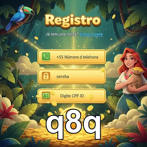 Tela de cadastro da plataforma q8q com informações de registro.