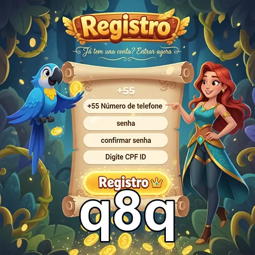 Tela de registro do q8q com formulário simplificado.