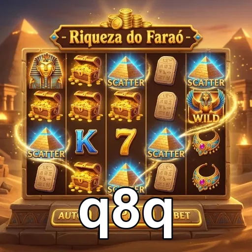 Tela do jogo 'Riqueza do Faraó' na plataforma q8q.