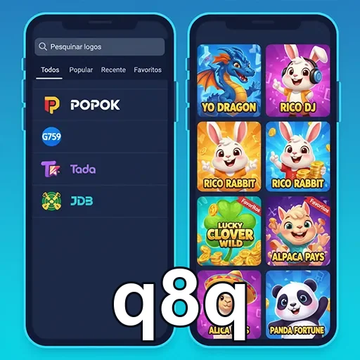 Tela da plataforma q8q com jogos VIP e opções seguras.